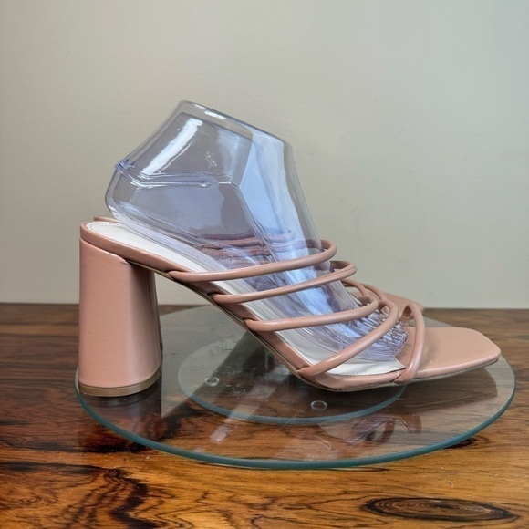 NINE WEST Strappy Open Toe Heel Sandals Platform Block Heels Size 12 - Picture 1 of 15